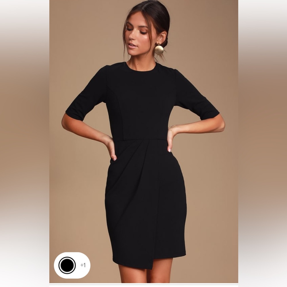 NWT- Lulu’s Westwood Black Half Sleeve Sheath Dress- Size M